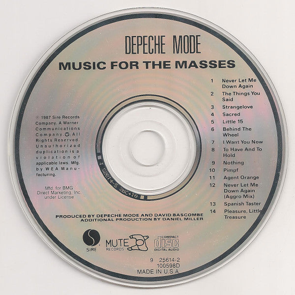Depeche Mode ‎– Music For The Masses – Randy Now's Man Cave