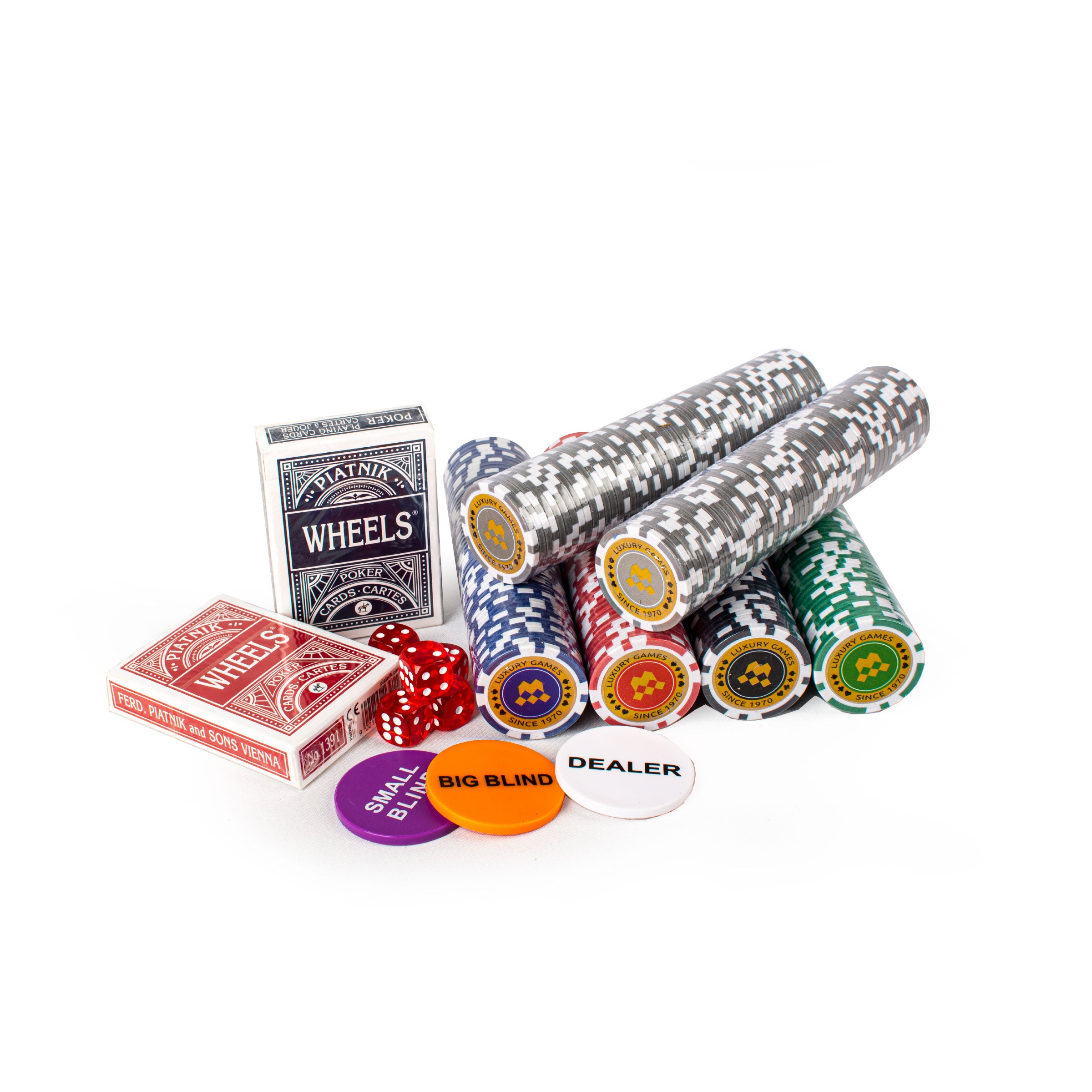 Luxury Poker Set in Dark Walnut Wooden Replica Case | MANOPOULOS