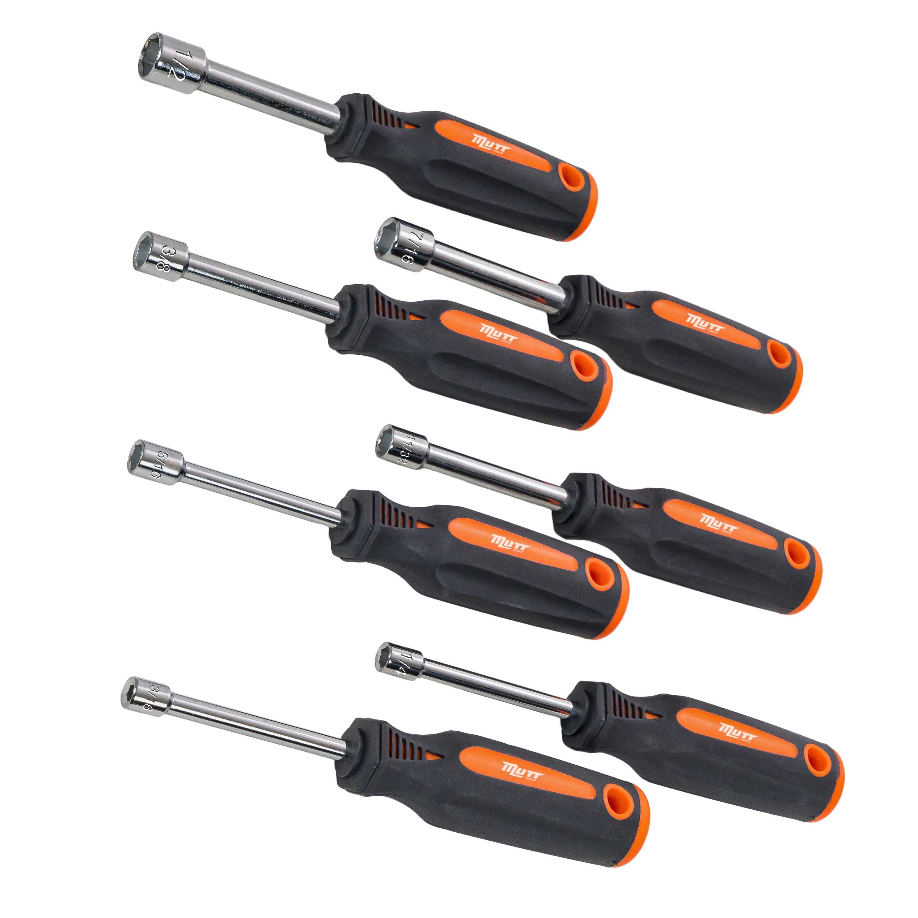 SAE Nut Driver Set – 7pc Hollow Shaft With Comfort Grip | Mutt Tools