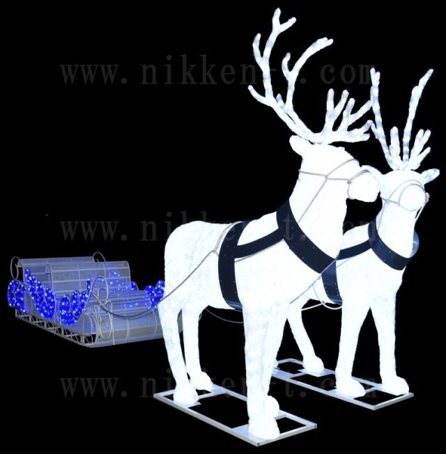 W100×H200×D410cm LEDクリスタルグロートナカイソリ ※要問合せ
