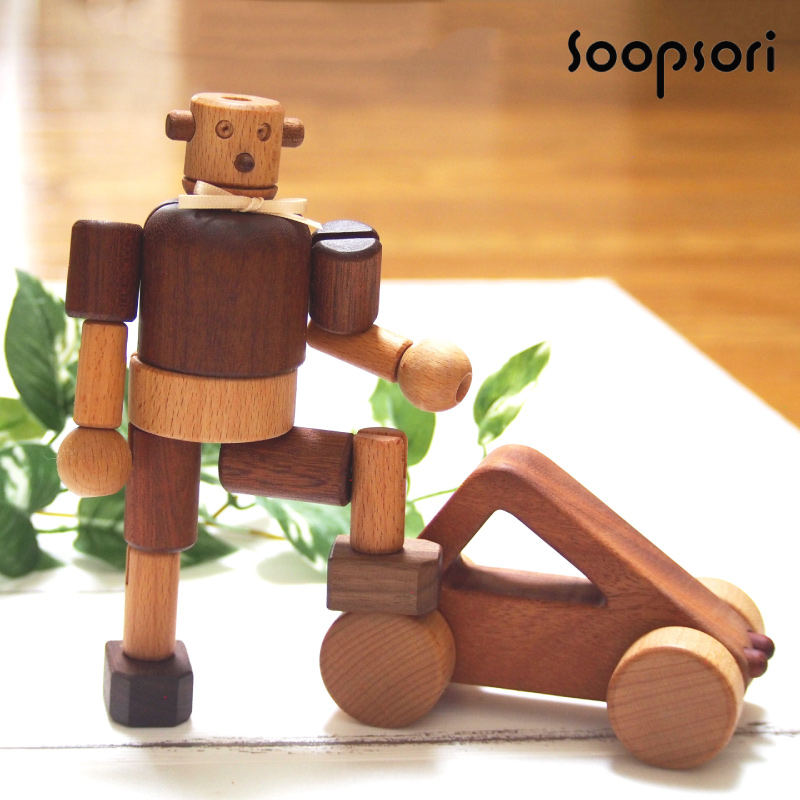 木のおもちゃ 知育玩具 ギフトセット ロボットくんとドライブ 木製