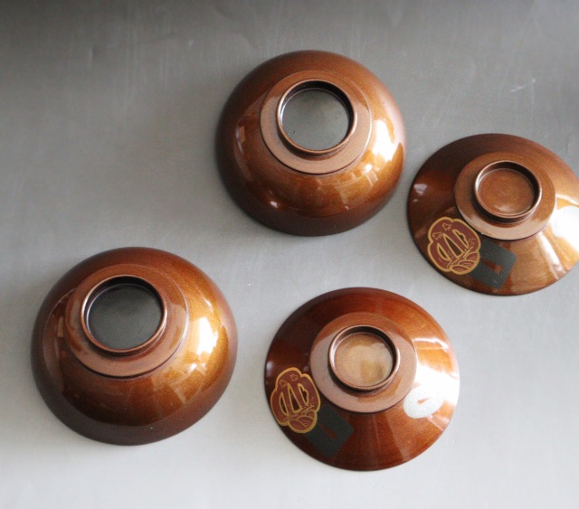 刀鍔蒔絵 梨地碗 蒔絵漆椀5客 蒔絵椀 漆器 煮物椀 吸物椀Antique Sam's