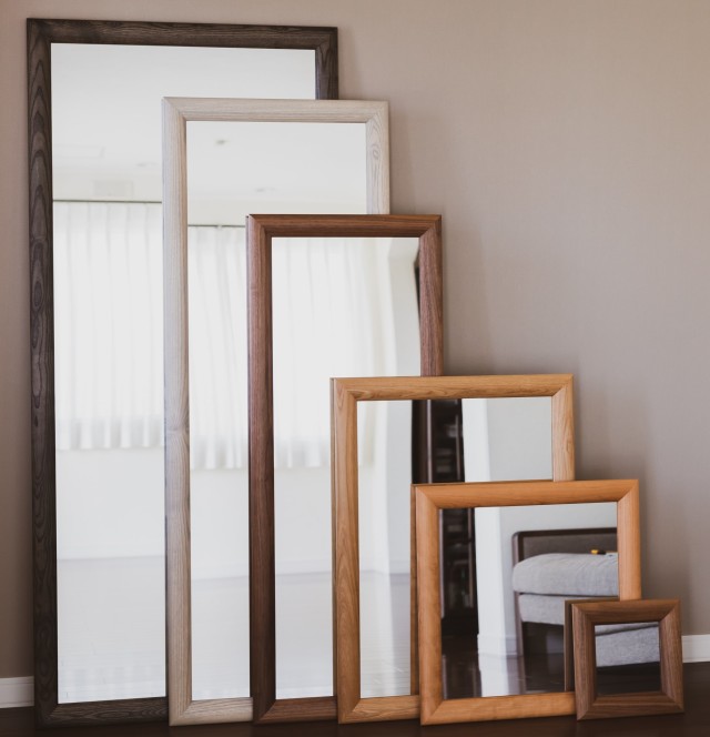 SENNOKI SOL ソル 30x30cm ホワイトオーク材 壁掛けミラー 正方形