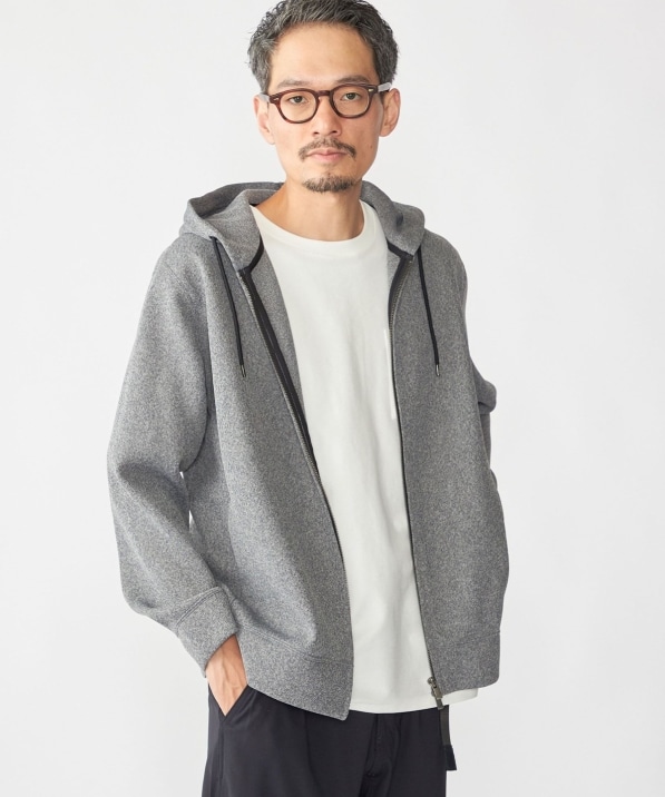 SHIPS:〈吸水速乾/通気性〉メッシュ ダブルニット ジップ パーカー