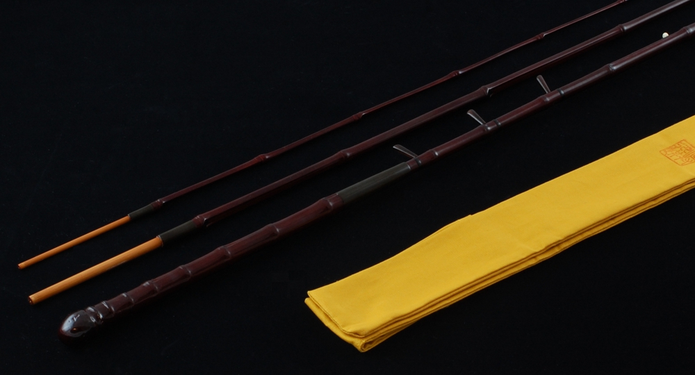 竿かづ 特選 総布袋竹 中通しはぜ竿 3本継 8尺3寸 (249cm) 淡竹根堀
