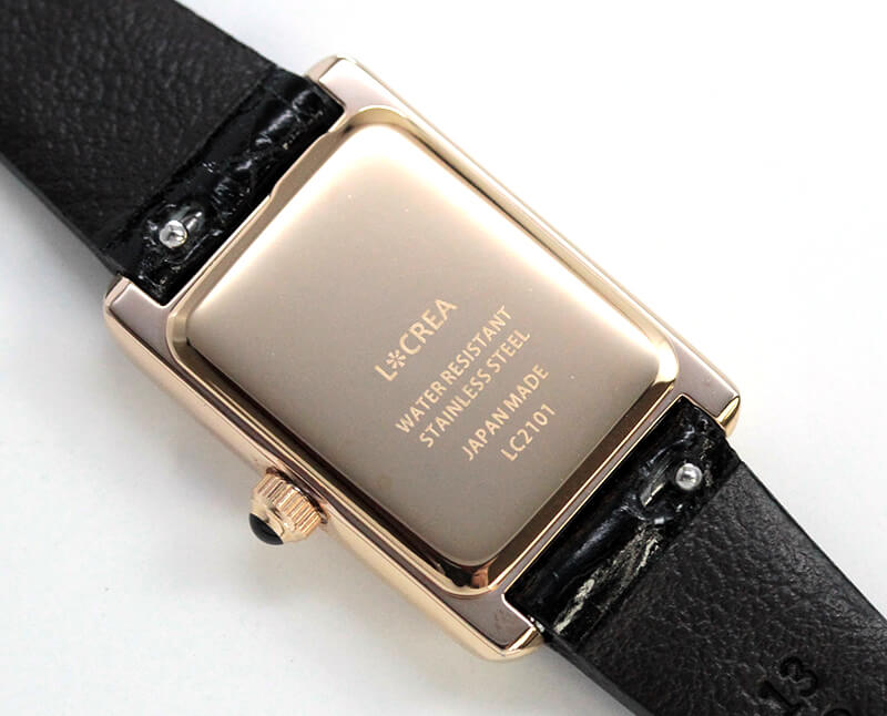 LCREA PARALLELA Solar Watch LC2101-PGCBK Genuine Crocodile Leather