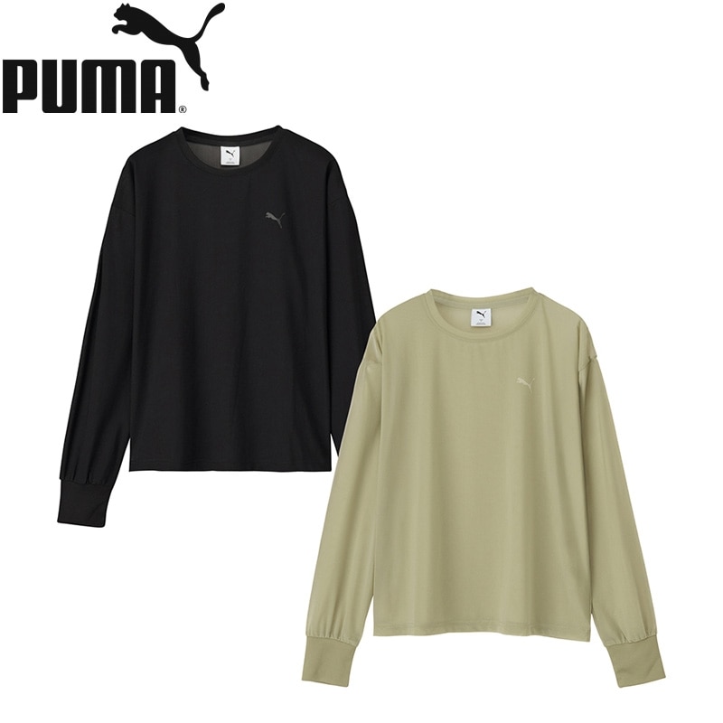 PUMA プーマ メッシュロングスリーブTシャツ(ブラック): 通常| プラザ