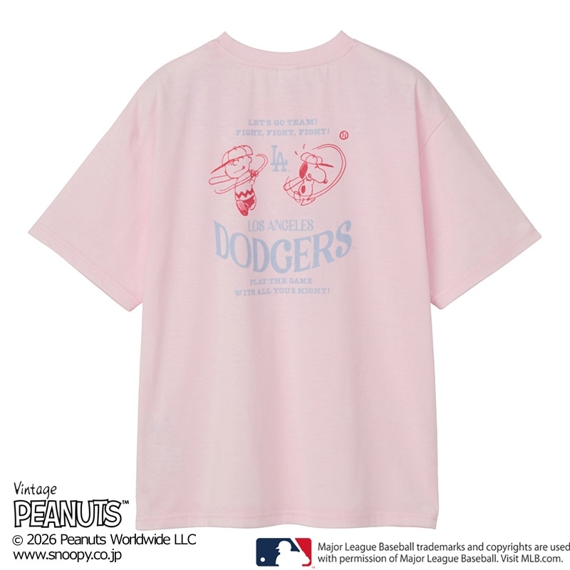 MLB×スヌーピー PEANUTS Tシャツ ロサンゼルス・ドジャース