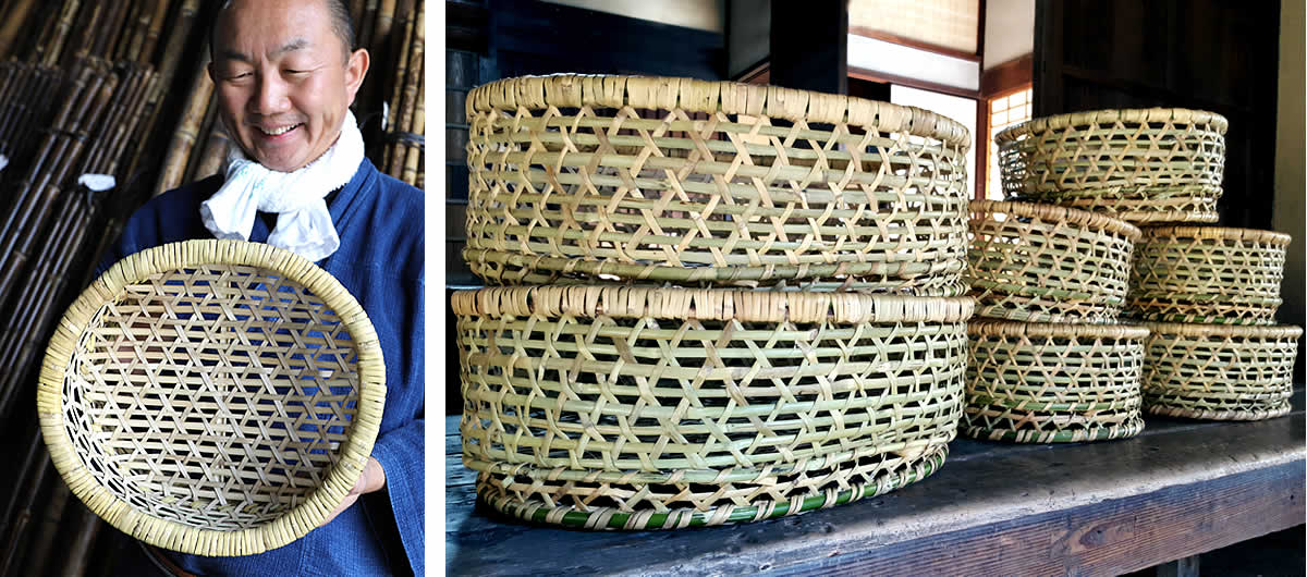 根曲竹楕円底付茶碗籠（小） | 虎斑竹専門店 竹虎