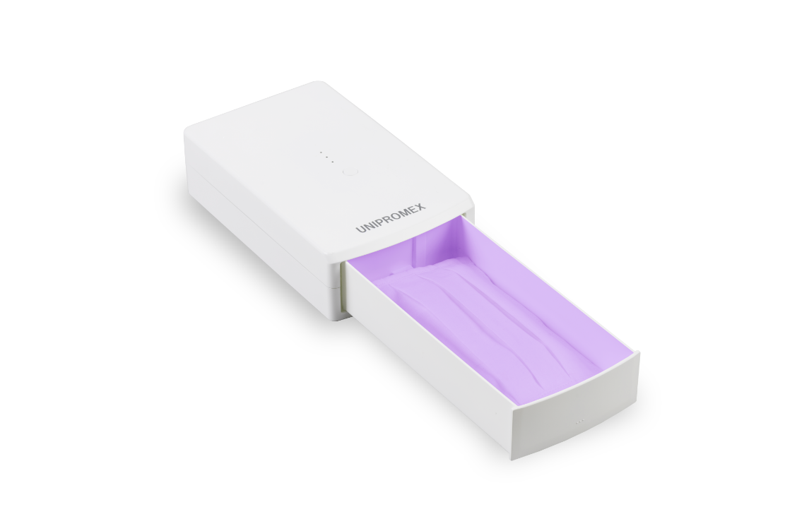 日本製】UNIPROMEX マスクを紫外線で除菌・乾燥する専用ケース