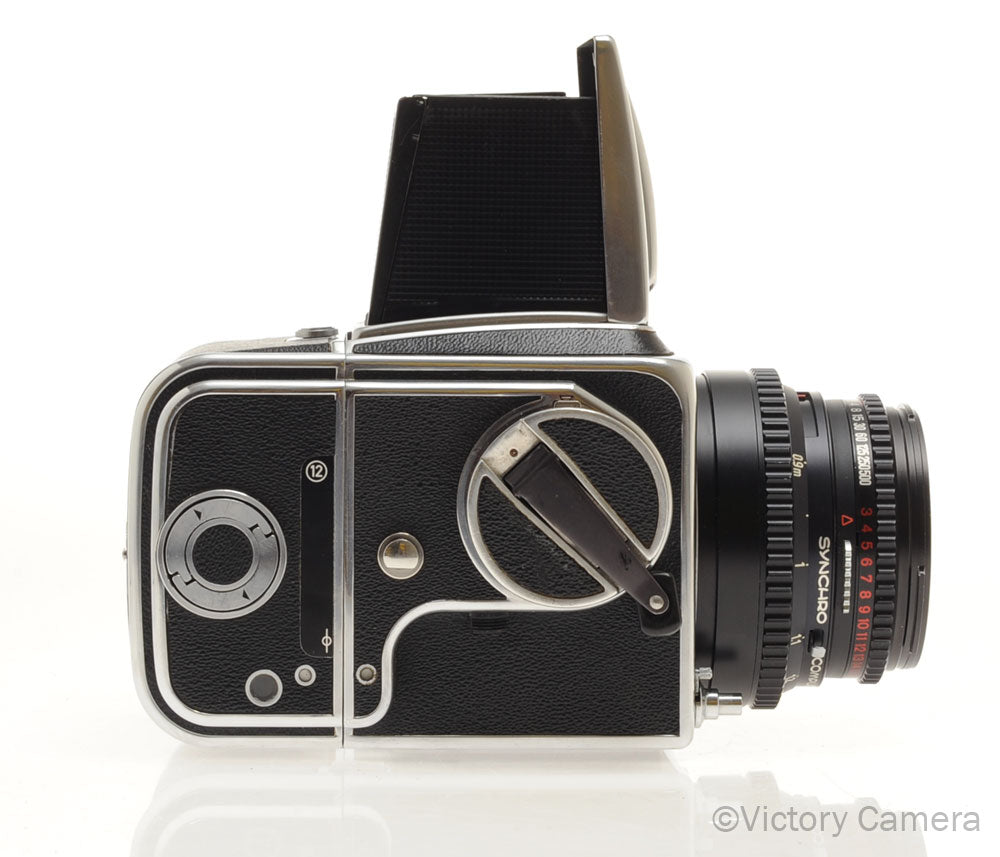 Hasselblad 500c Chrome Medium Format Camera w/ 100mm Planar Lens 12 Ba