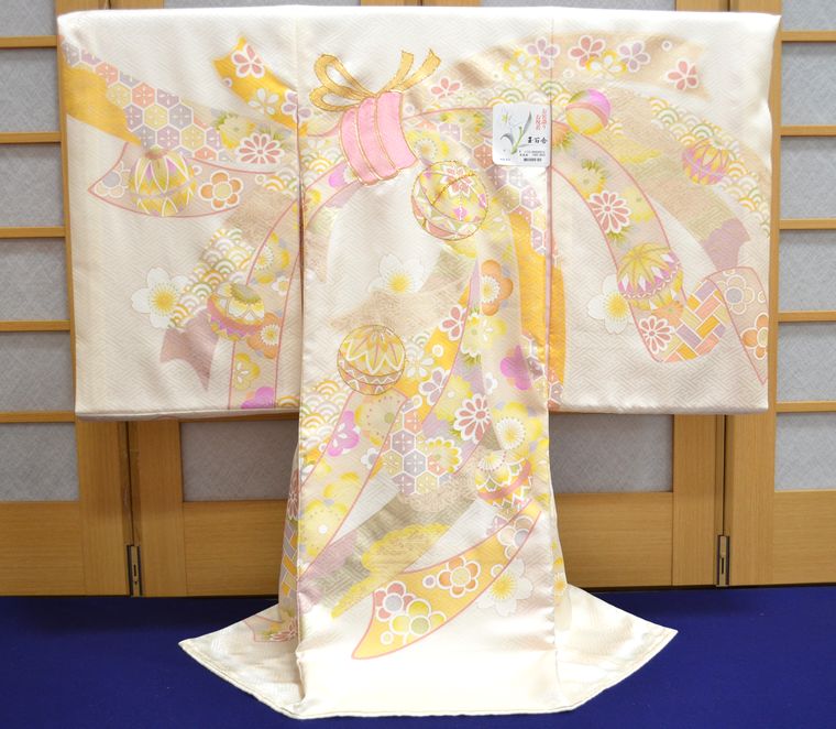 男の子 七五三 羽織 正絹 鷹 金箔 古典 アイボリー 【5歳用】 ngs