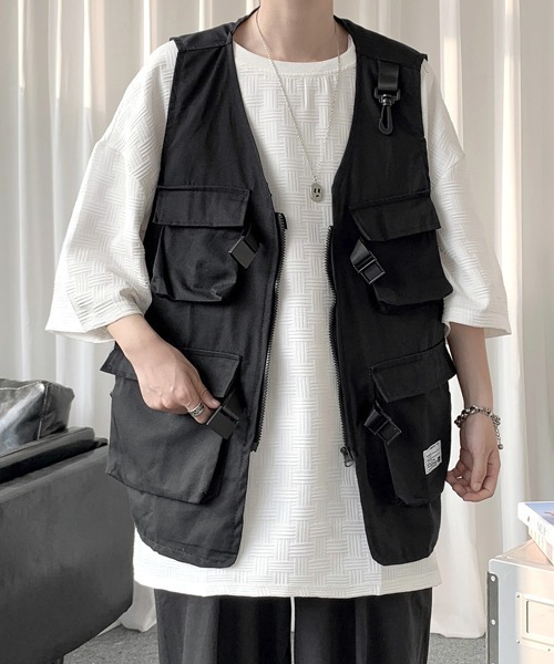 ベスト ジレ 「FVLMEN」4pocket zip big vest/4ポケット ジップ ビッグ