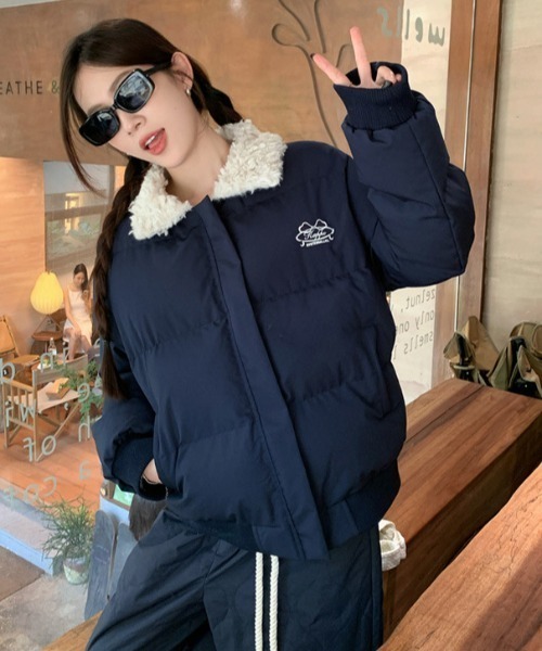 Sibra（シブラ） ダウンコート ダウンジャケット ボア襟カジュアル