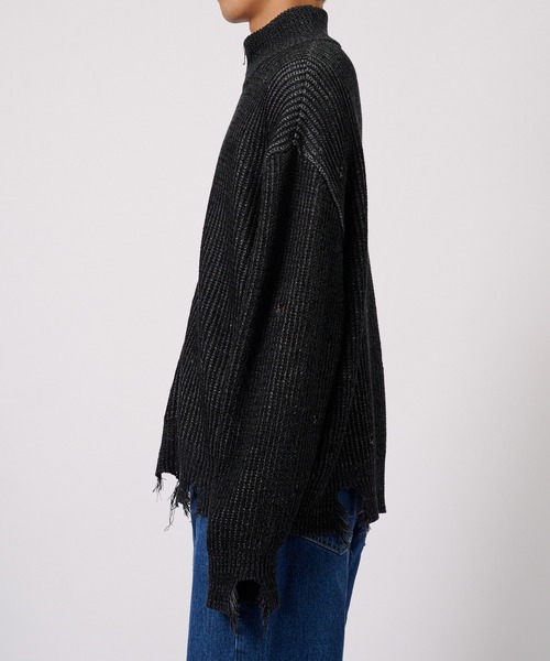 CONZ セーター ニット フェードダメージドライバーズニット メンズ