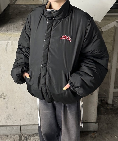 ダウンジャケット ダウン 2wayリバーシブル中綿ブルゾン メンズ