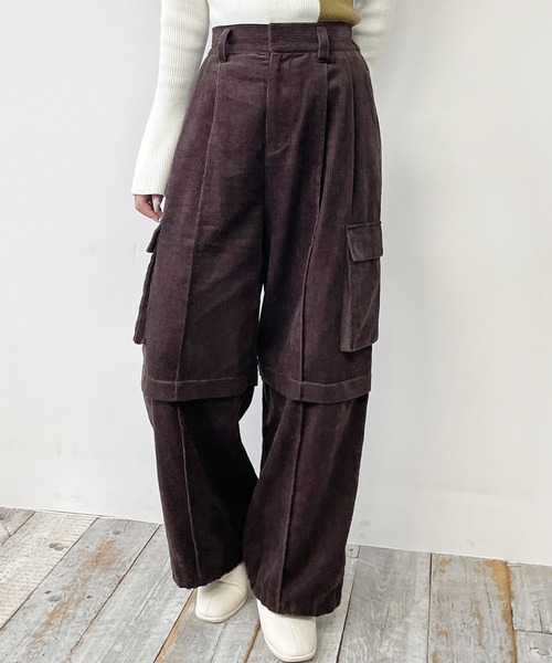 カーゴパンツ コーデュロイワイドパンツ レディース : ZOZOTOWN Yahoo