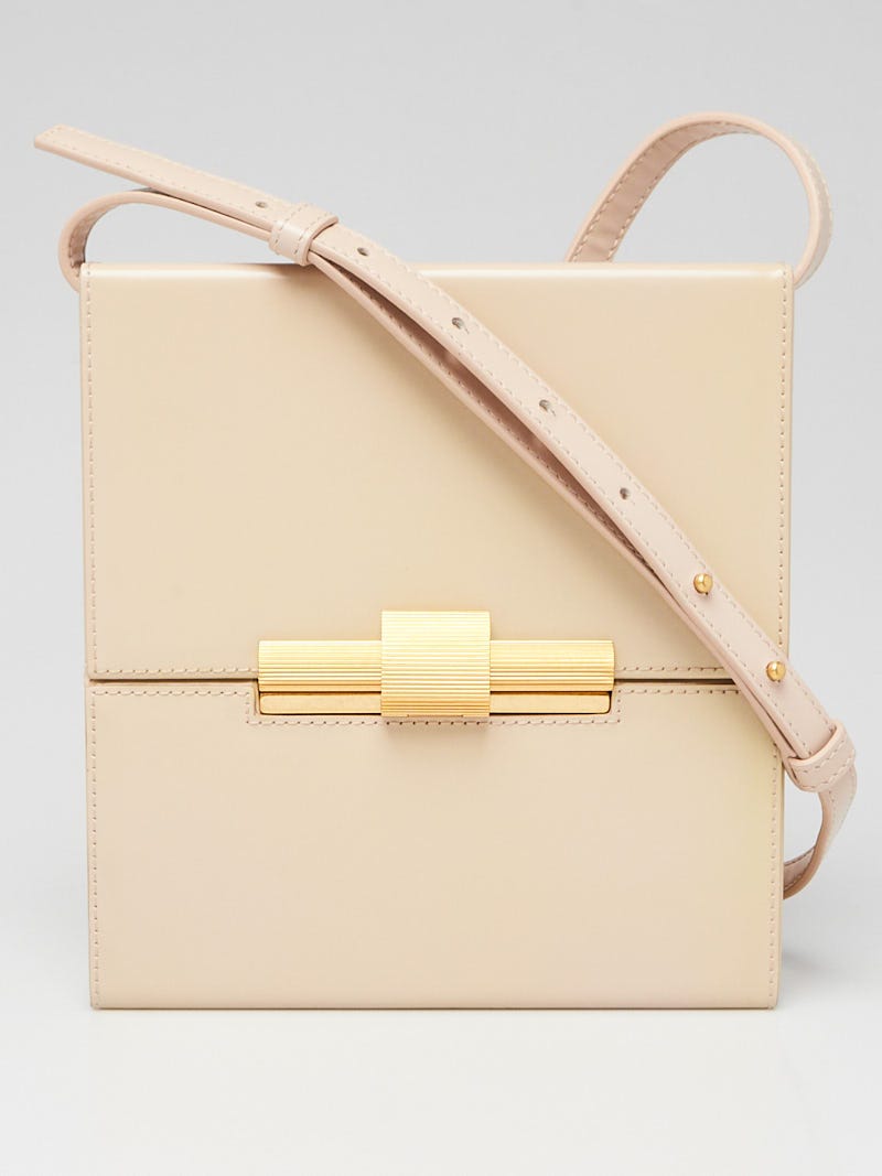 Bottega Veneta Beige Spazzolato Calfskin Leather Daisey Crossbody