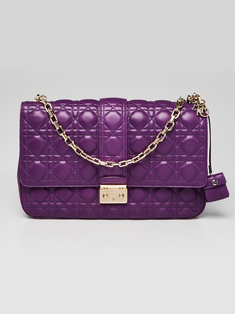 Christian Dior Purple Cannage Quilted Lambskin Leather Miss Dior