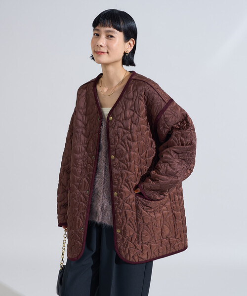 セール】変形ステッチ 裏配色 キルトジャケット/リバーシブルキルト