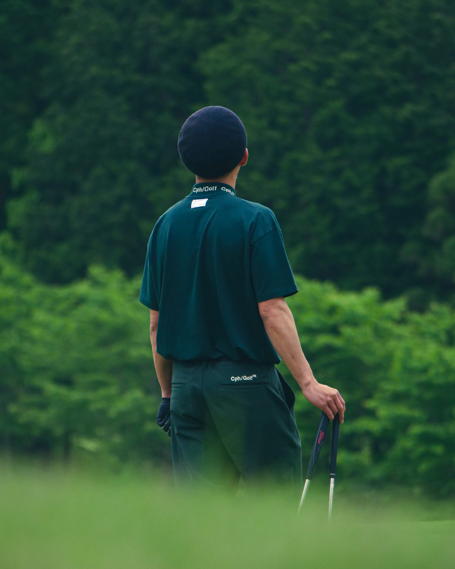 Cph/Golf™️ #JACQUARD LOGO MOCK NECK TEE - GREEN - – Cph/Golf™︎