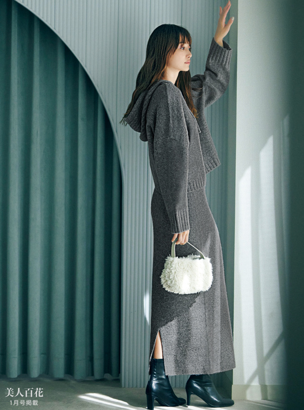 パーカー×タイトスカートニットセットアップ[mb1565] | レディース