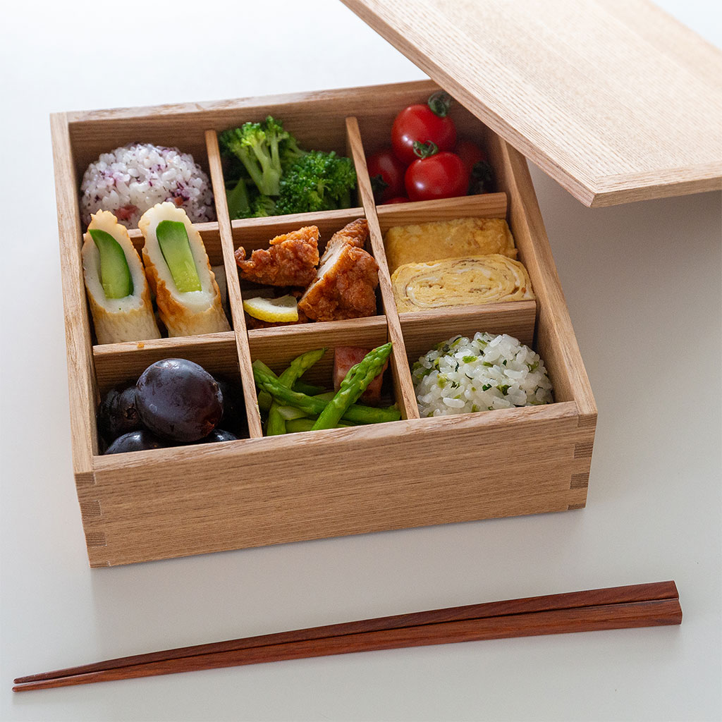 松屋漆器店｜白木塗タモ ナチュラル［6寸］三段重箱 COMFOTA 北欧雑貨店