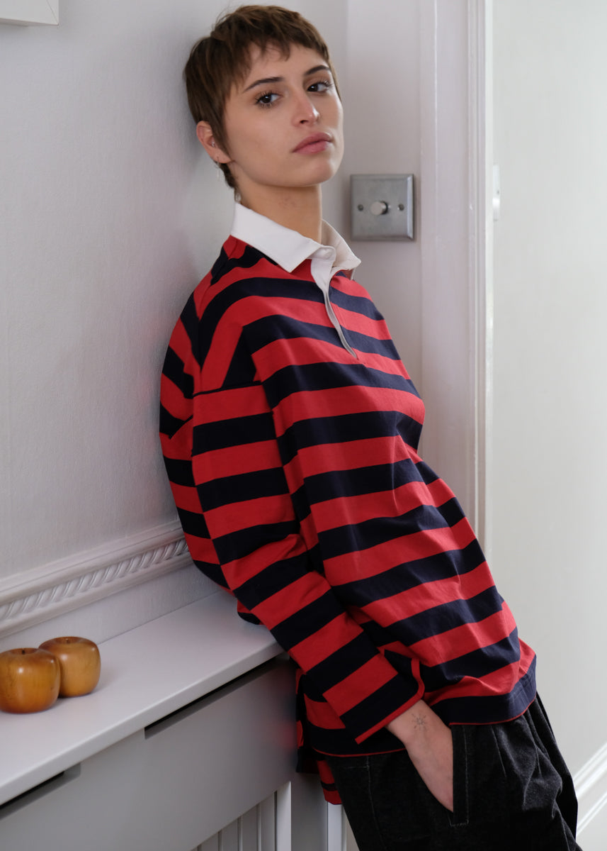 IVY RUGBY JERSEY / AIR SPINNING COTTON JERSEY STRIPE - ONLINE