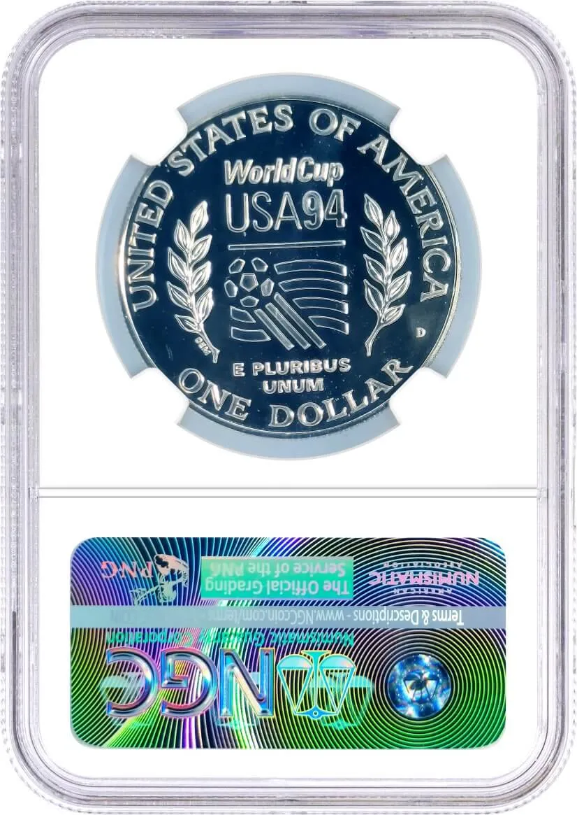 1994 D $1 Silver World Cup NGC MS69 PL