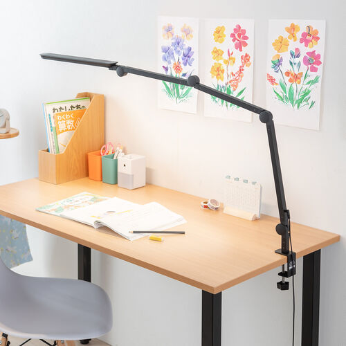 LEDデスクライト クランプ固定式 明るさ700ルーメン 4関節 3灯 800