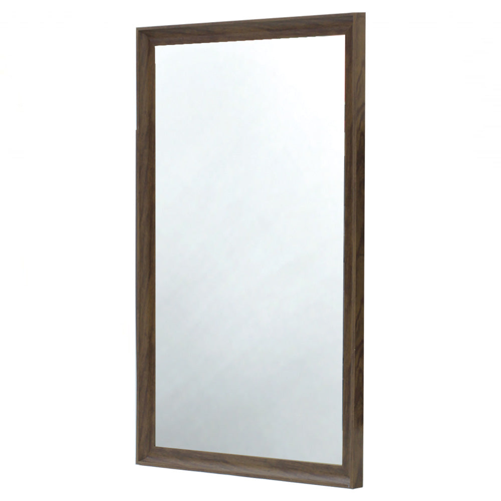 壁掛け鏡】ウッド調 壁面ミラー（ダークブラウン）｜セット面に