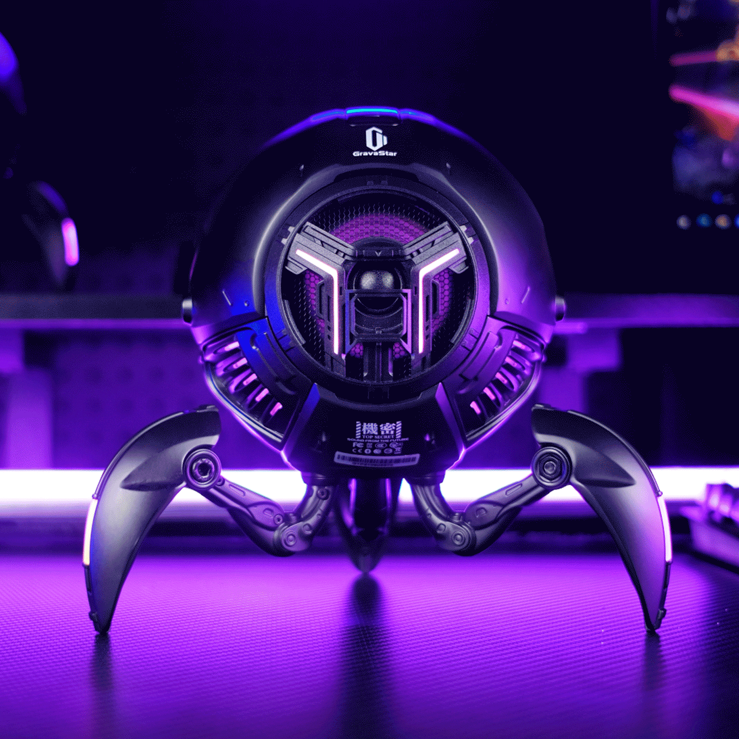 Mars Pro ブラック | 20W Bluetooth ワイヤレススピーカー RGB ライト付き