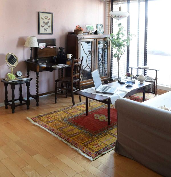 英国のアンティークデスク、めずらしいトランスフォーム型の書斎机(q