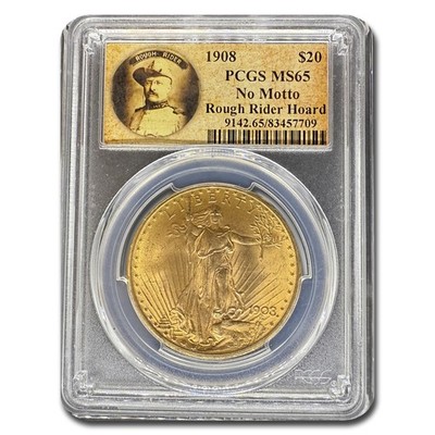 1908 $20 St Gaudens Gold No Motto MS-65 PCGS (Rough Rider) | eBay