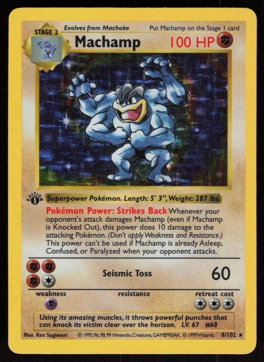 Machamp Pokémon TCG Rare Base Set Individual Collectible Card Game