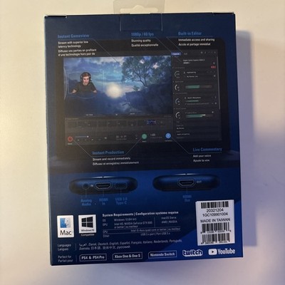 Elgato HD60 S Game Capture Card - Black (1GC109901004) Brand New