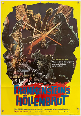 Jun Fukuda GODZILLA VS GIGAN original german 1 sheet movie poster