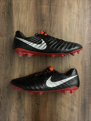 Nike Tiempo Legend 7 Elite FG Soccer Cleats Black Red Size 11.5