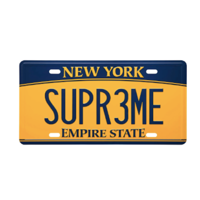 SUPREME SS25 LICENSE PLATE NY EMPIRE STATE 6