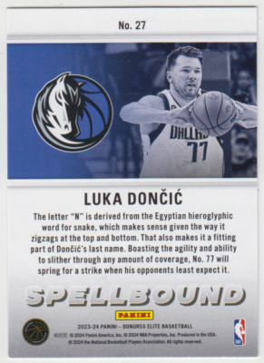 2023-24 Panini Donruss Elite Mavericks Luka Doncic Spellbound