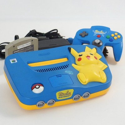 Nintendo 64 PIKACHU Console System Blue & Yellow Tested JAPAN