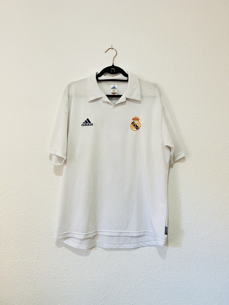 RAUL 7 Real Madrid Football Shirt Men's L Adidas Centenary