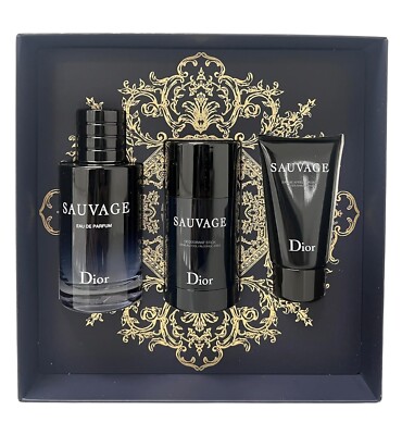 Christian Dior Sauvage For Men EDP 3-Piece Gift Set 3.4EDP 2.6