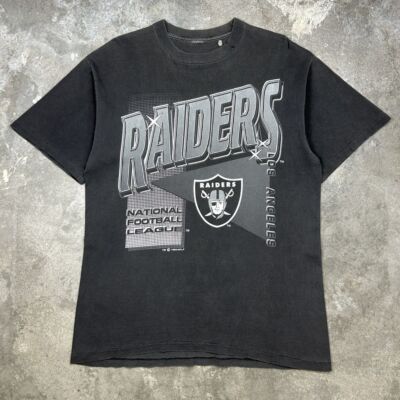1990s Raiders T-Shirt, remake BLACK color, NFL unisex S-5XL QT552
