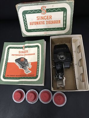 Vintage Singer Automatic Zigzagger # 160985. And Attachments