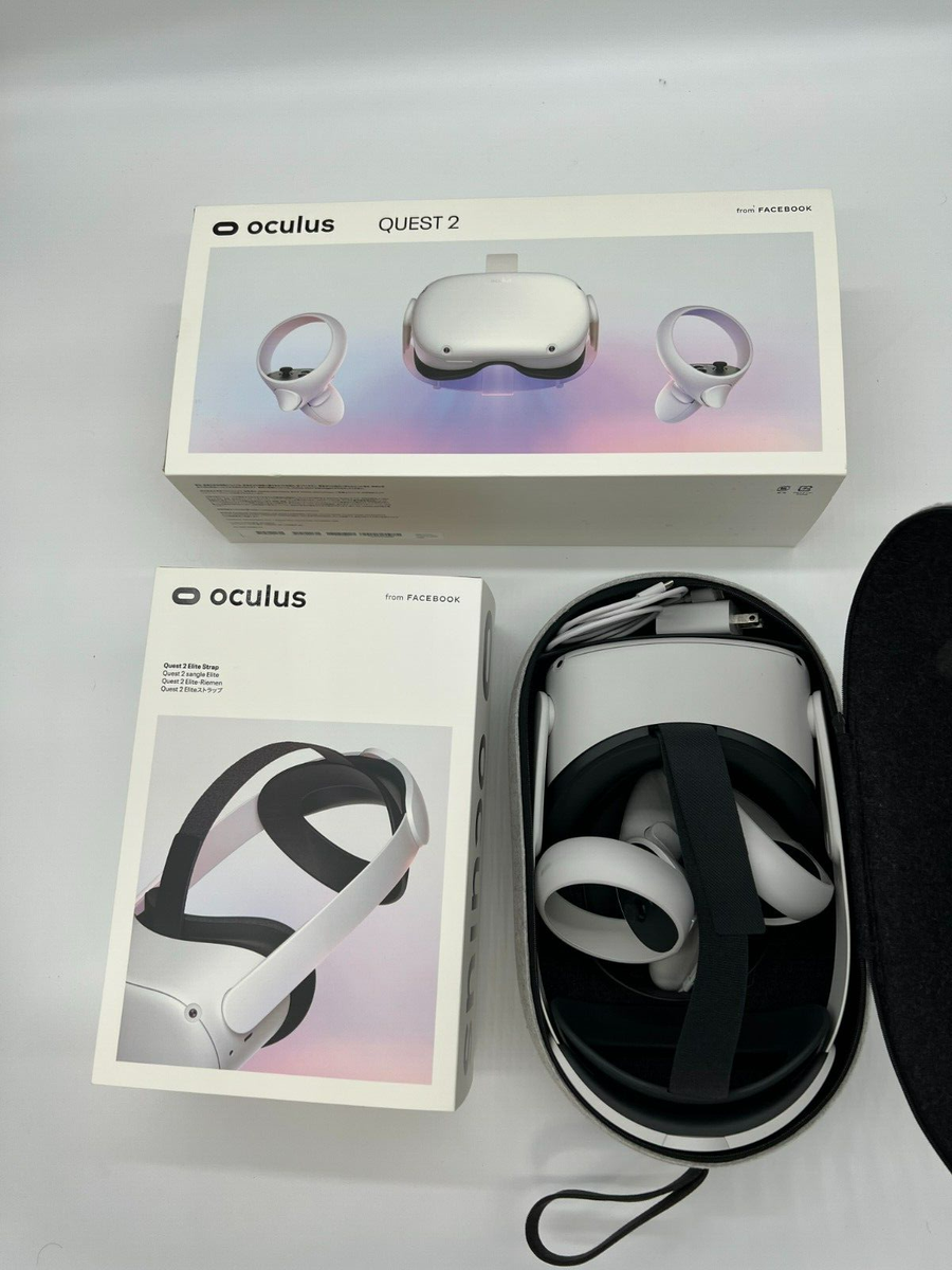 Meta Oculus Quest 2 64GB VR Headset in Box + Elite Strap, Travel
