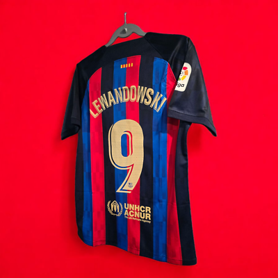 Barcelona 22/23 Home - Soccer - LEWANDOWSKI # 9 - XL (Run Small