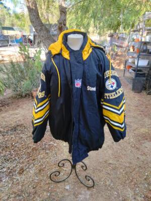 STARTER NFL PITTSBURGH STEELERS Jacket Detachable Hood Quilted XXL