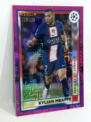 2022-23 Topps Merlin Chrome UCL PSG Kylian Mbappe Pink Mojo