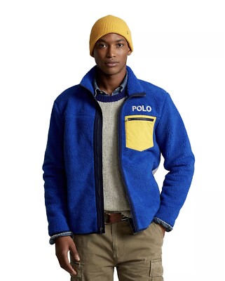 NEW Polo Ralph Lauren SKI 92 Stadium Pile Fleece Zip Up Jacket